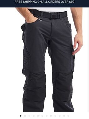 Men's Black Tactical Cargo Pants with Utility Pockets